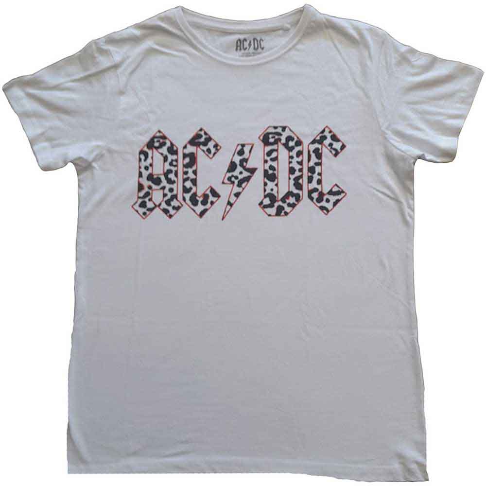 AC/DC | Mono Leopard Print Logo - T-Shirt White