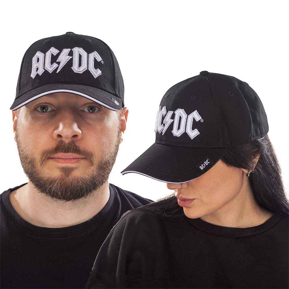 AC/DC | White Logo - Hat Black