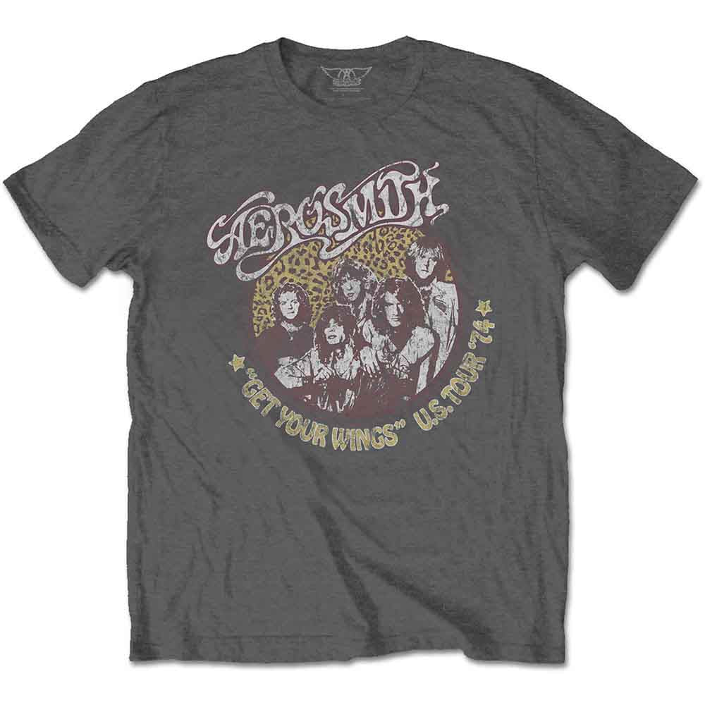 Aerosmith | Cheetah Print - T-Shirt Grey