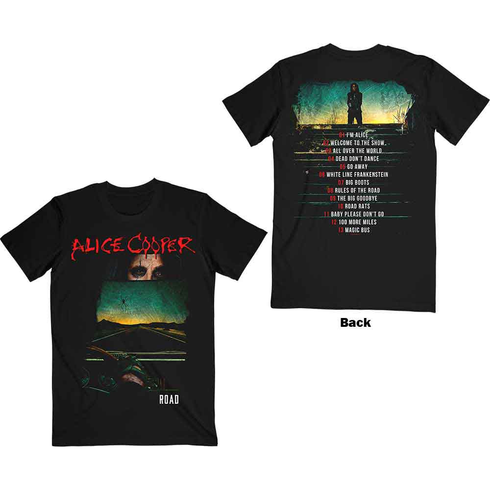 Alice Cooper | Road Cover Tracklist - T-Shirt Black