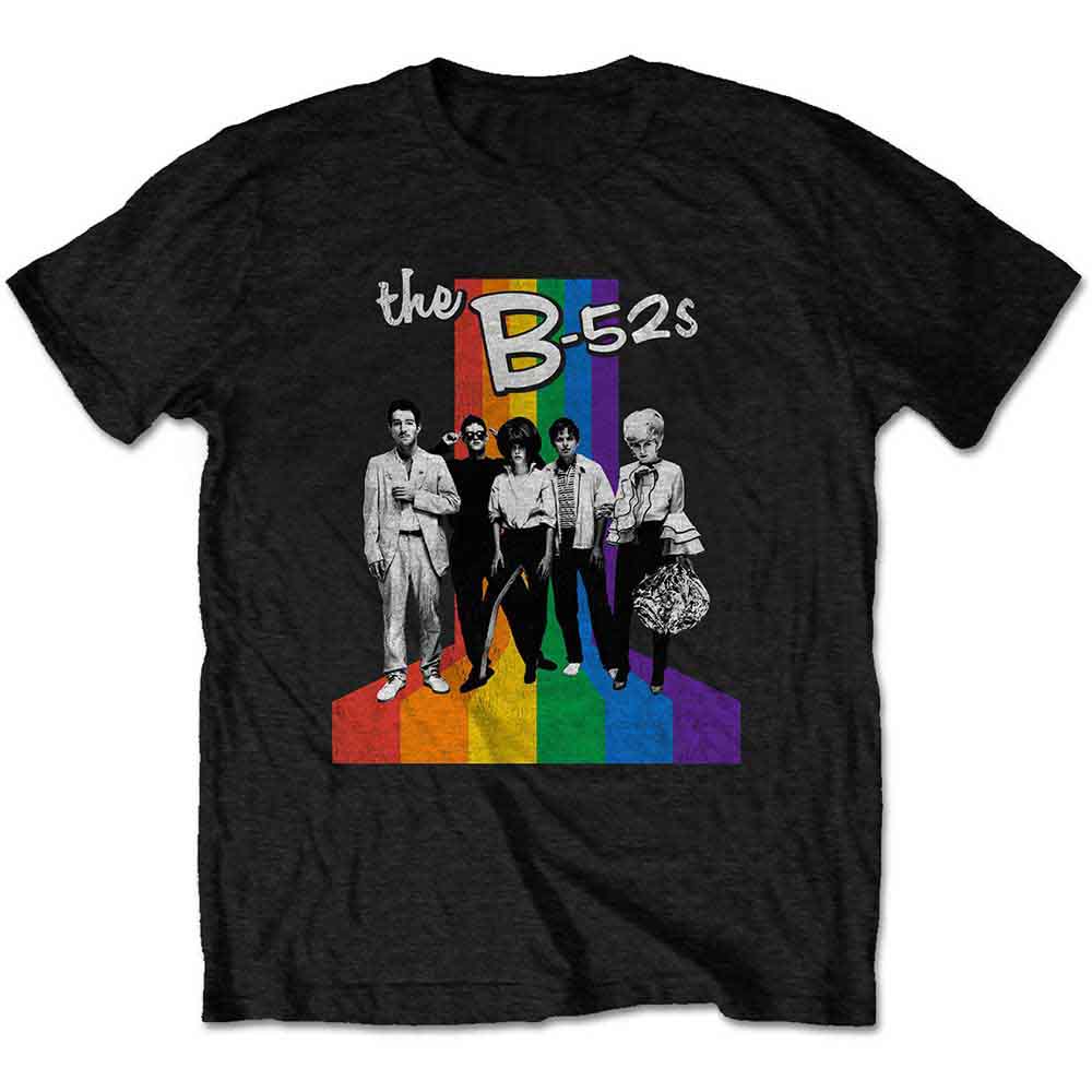 B52s | Rainbow Stripes - T-Shirt Black