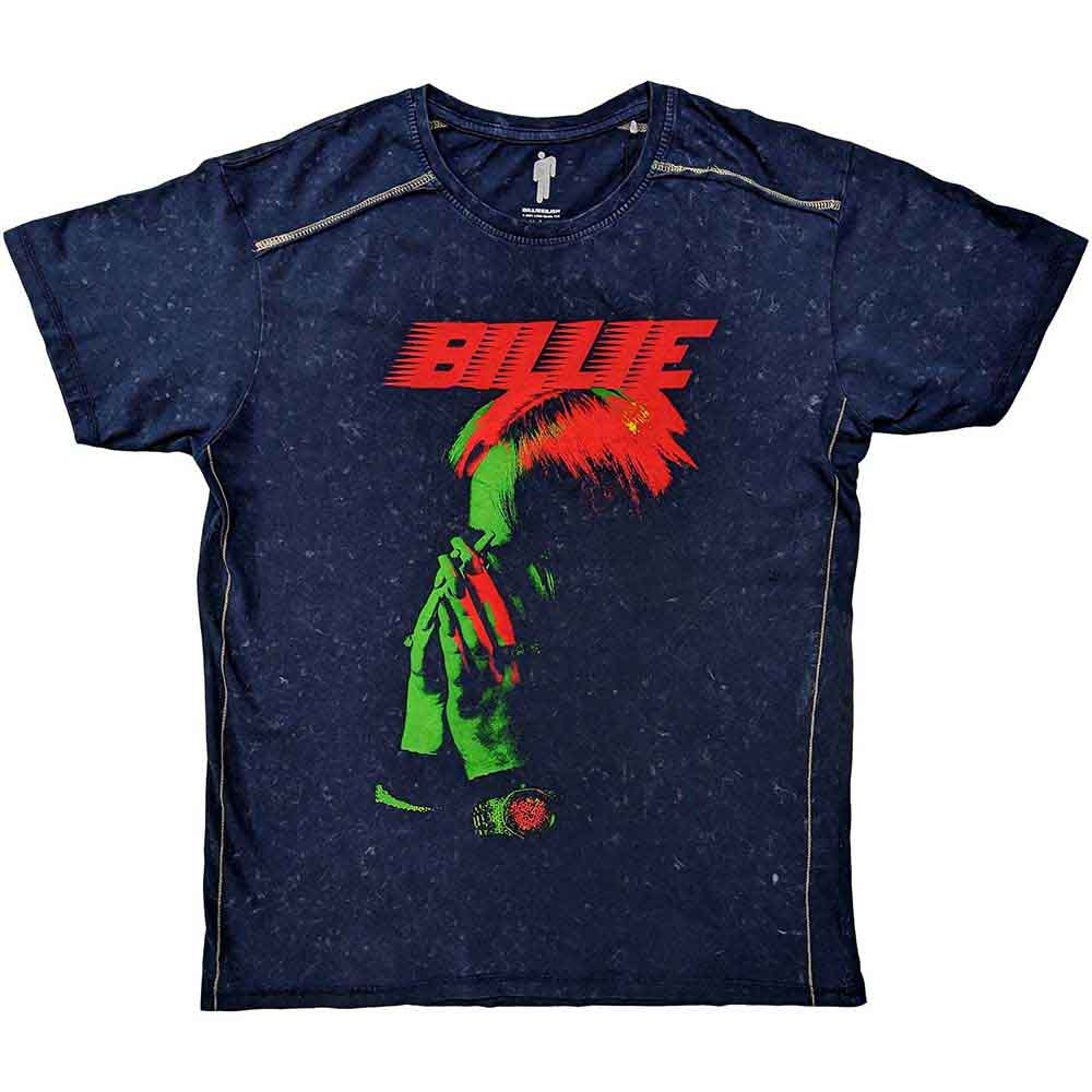 Billie Eilish | Hands Face - T-Shirt Blue