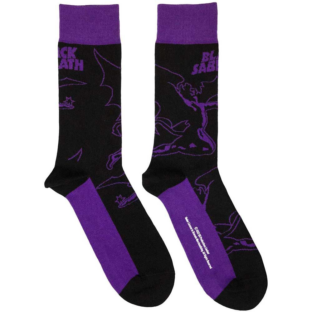 Black Sabbath | Logo & Demon - Socks Black