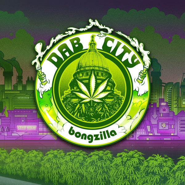 BONGZILLA | Dab City (Striped Violet/White/Green Vinyl) - Vinyl