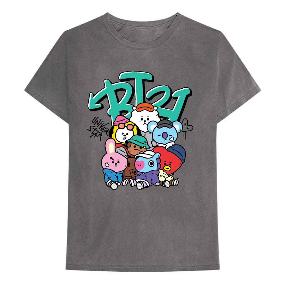 BT21 | Street Mood Group - T-Shirt Grey