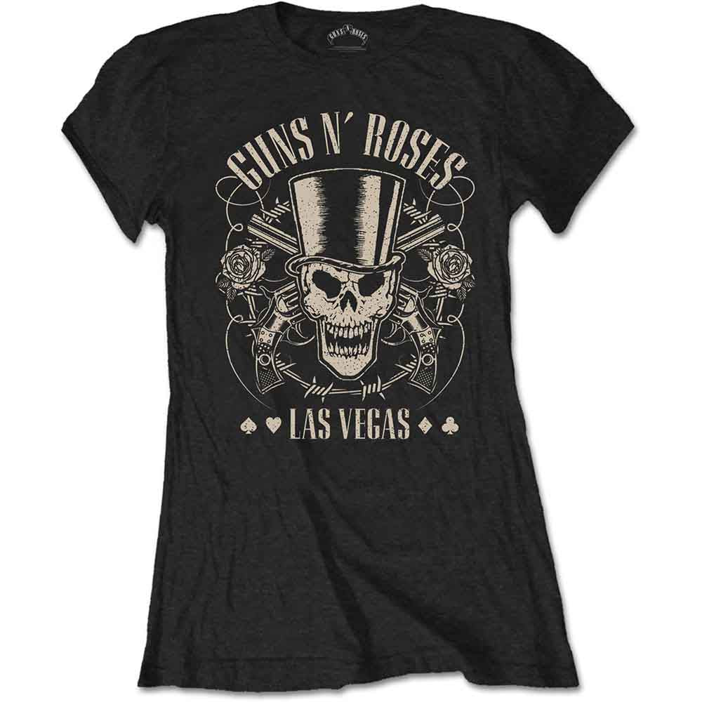 Guns N' Roses | Top Hat, Skull & Pistols Las Vegas - T-Shirt Black