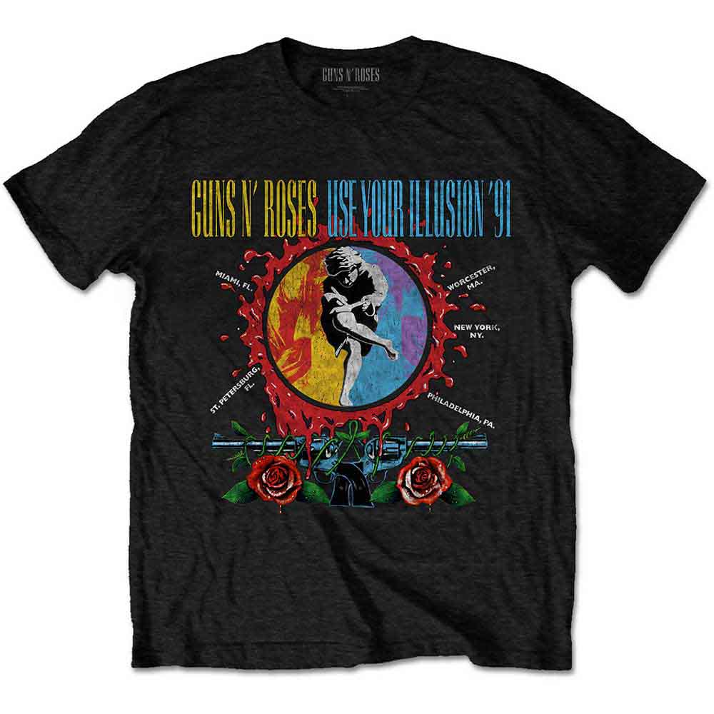 Guns N' Roses | Use Your Illusion Circle Splat - T-Shirt Black