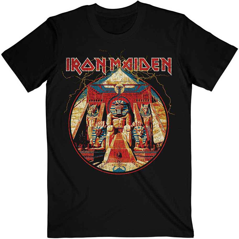 Iron Maiden | Powerslave Lightning Circle - T-Shirt Black