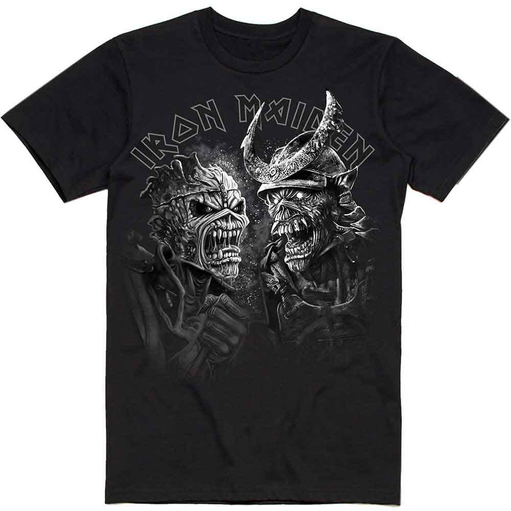 Iron Maiden | Senjutsu Large Grayscale Heads - T-Shirt Black