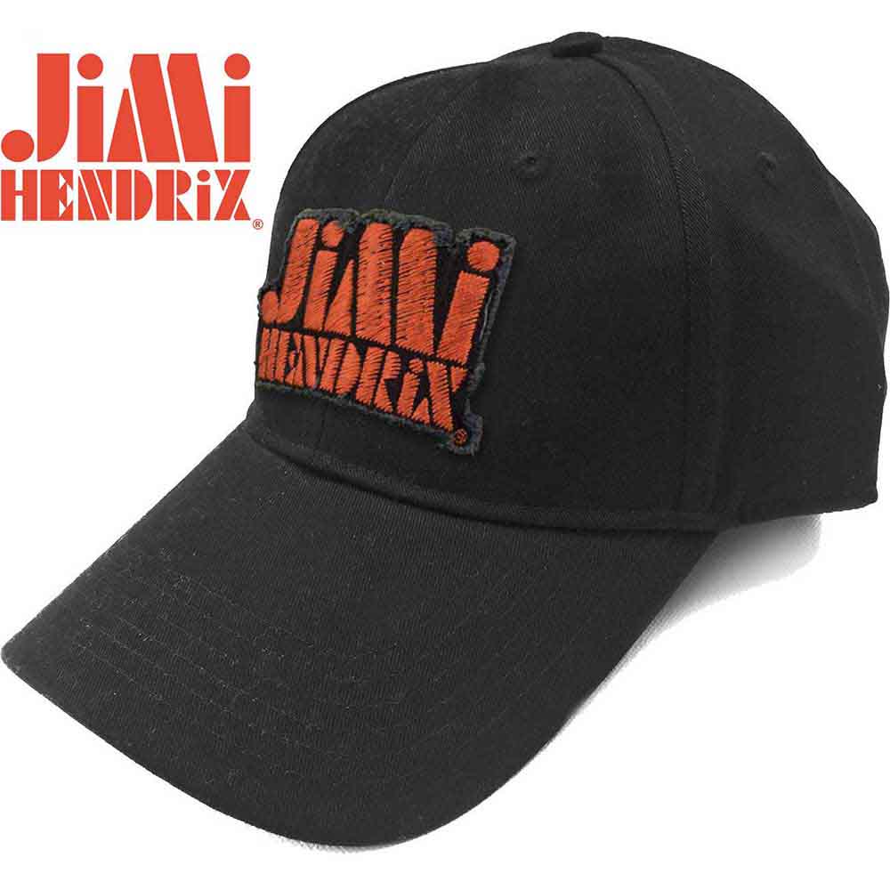 Jimi Hendrix | Orange Stencil Logo - Hat Black