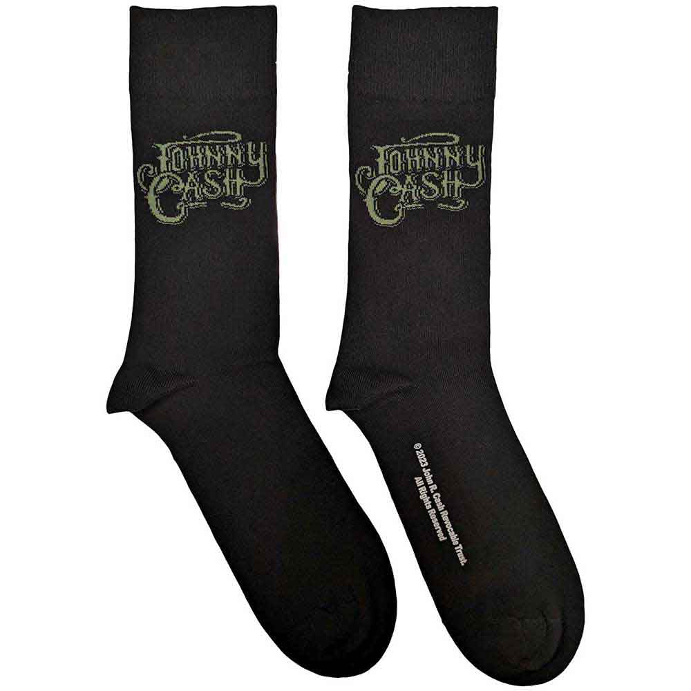 Johnny Cash | Text Logo - Socks Black