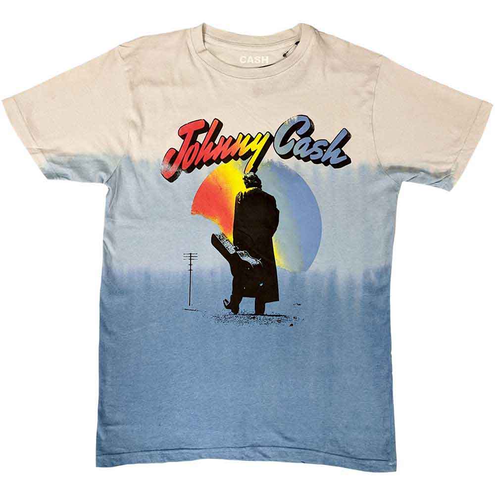 Johnny Cash | Walking Guitar - T-Shirt Blue