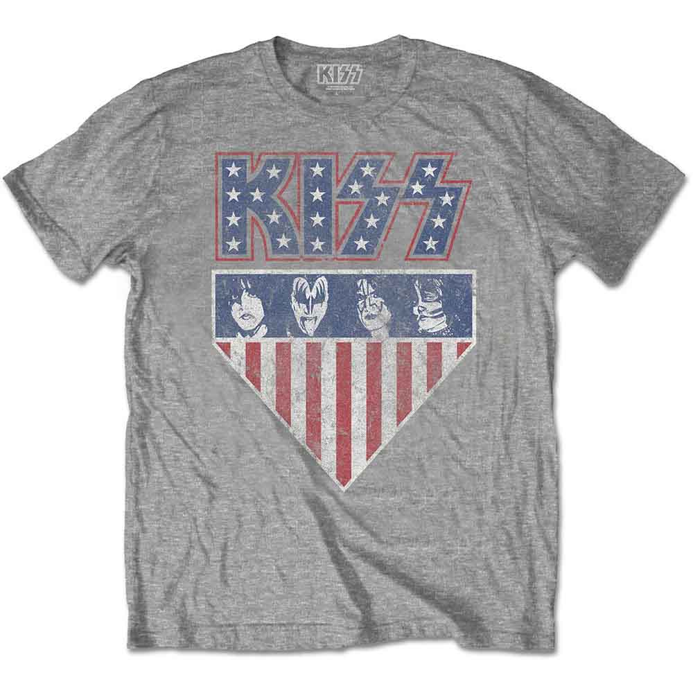 Kiss | Stars And Stripes - T-Shirt Grey