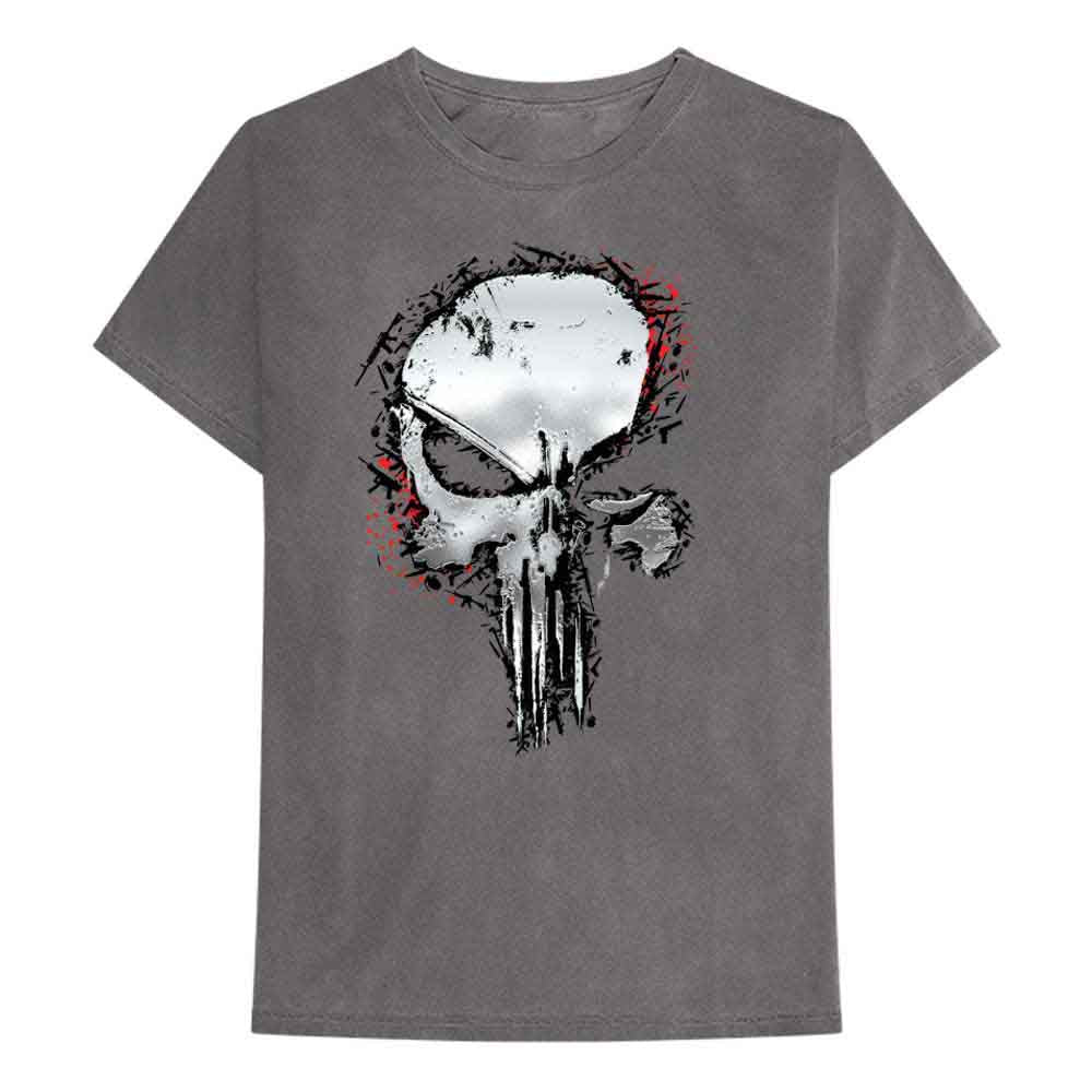 Marvel Comics | Punisher Metallic Skull - T-Shirt Grey