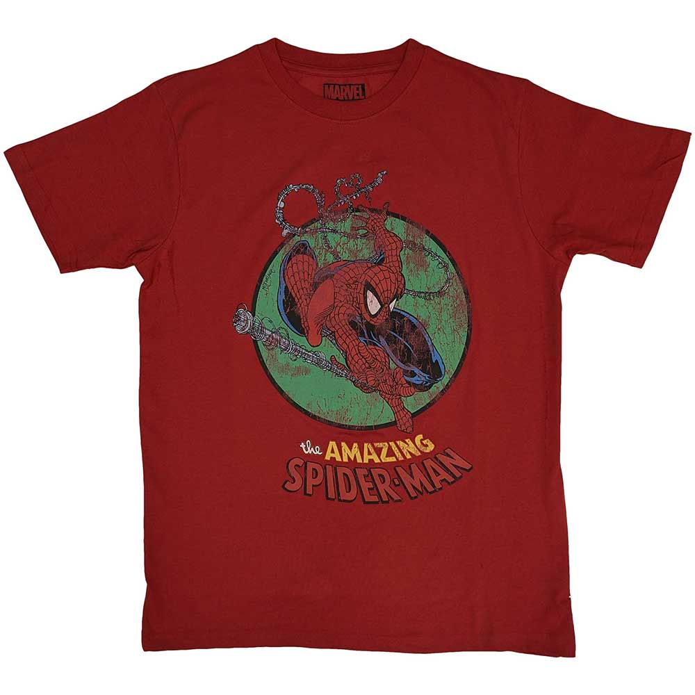 Marvel Comics | Spiderman Shooting Webs - T-Shirt Red