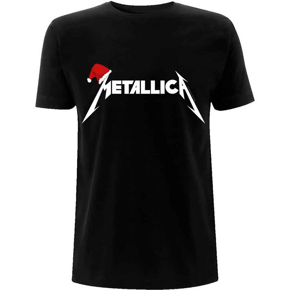 Metallica | Santa Hat Logo - T-Shirt Black