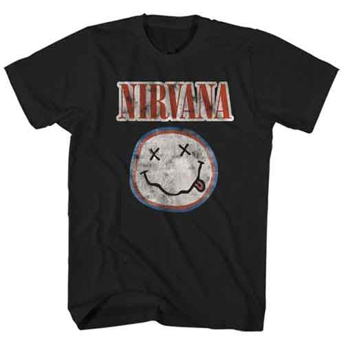 Nirvana | Distressed Logo - T-Shirt Black