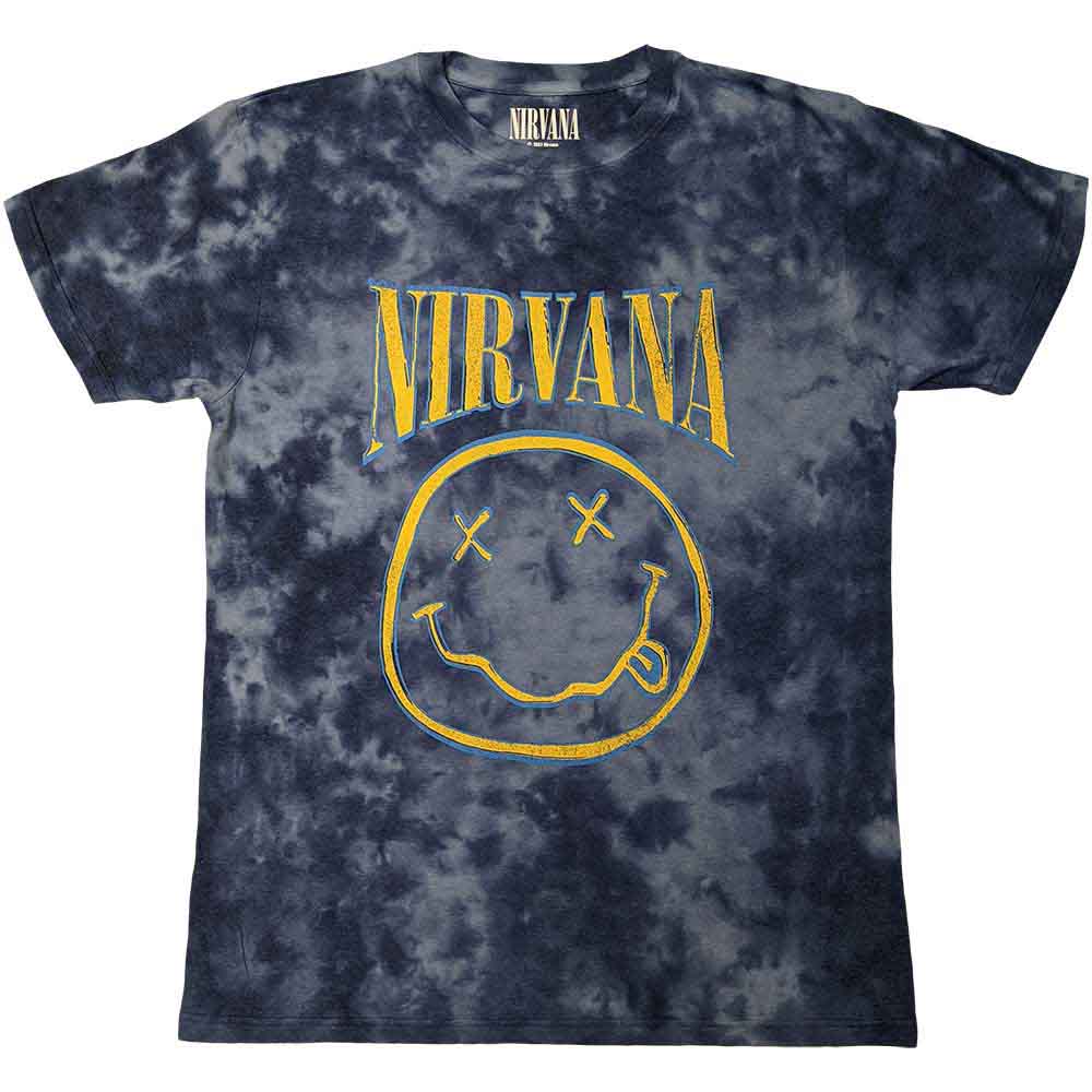 Nirvana | Happy Face Blue Stroke - T-Shirt Blue