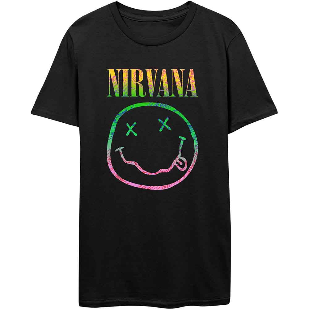 Nirvana | Sorbet Ray Happy Face - T-Shirt Black