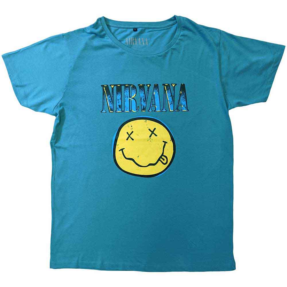 Nirvana | Xerox Happy Face - T-Shirt Blue