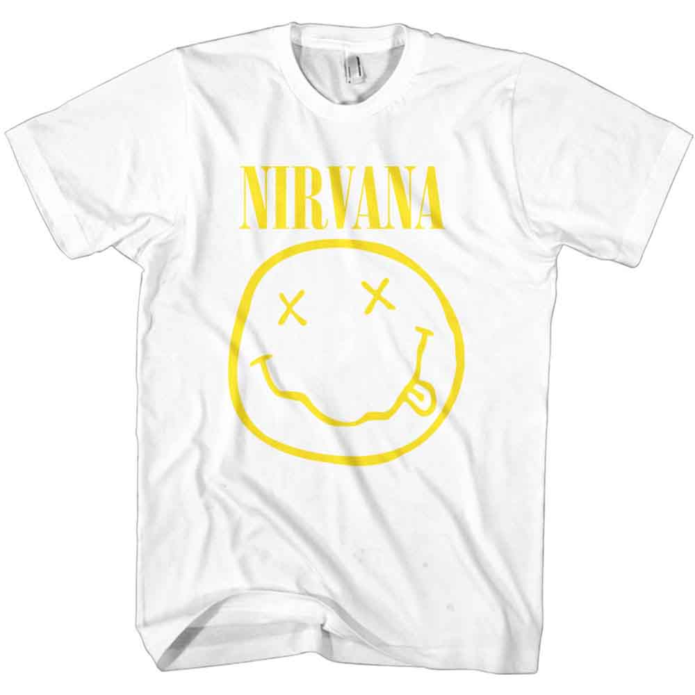 Nirvana | Yellow Happy Face - T-Shirt White