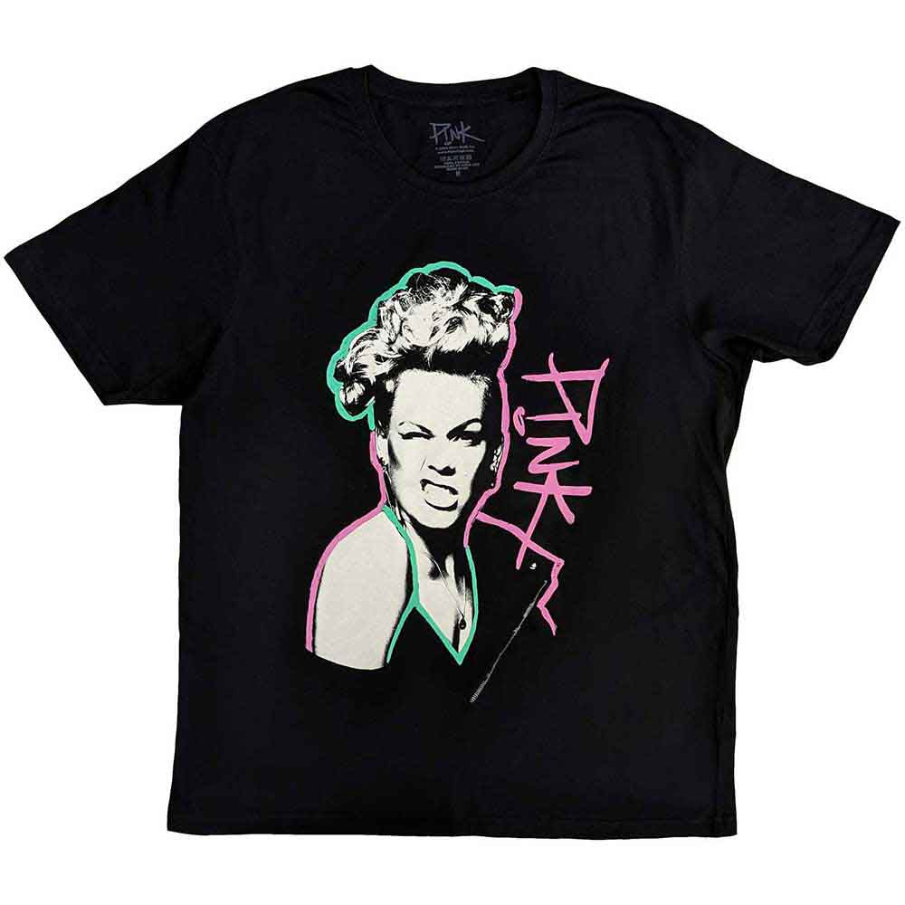 Pink | Paint Pen - T-Shirt Black