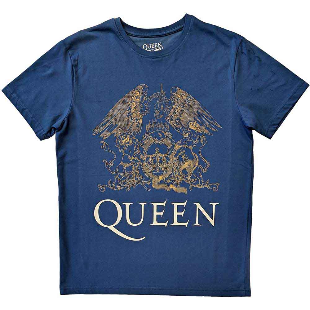 Queen | Crest - T-Shirt Blue