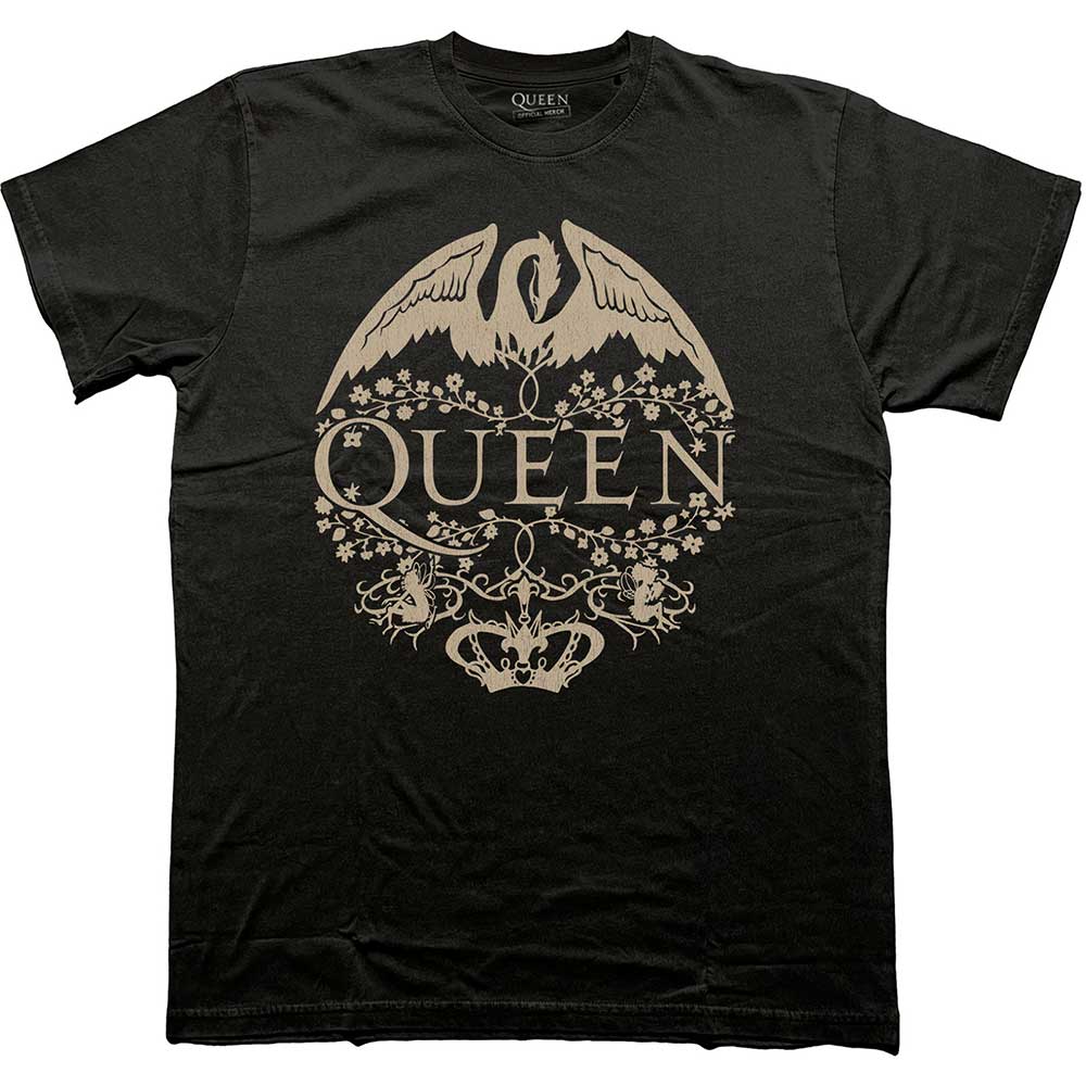 Queen | Floral Crest Mono - Black