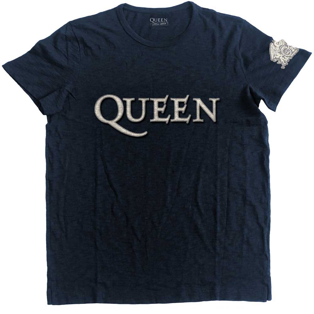 Queen | Logo & Crest - T-Shirt Blue