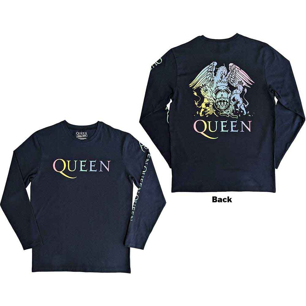 Queen | Rainbow Crest - T-Shirt Blue