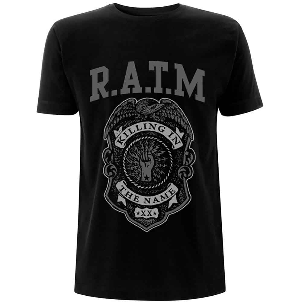 Rage Against The Machine | Grey Police Badge - T-Shirt Black