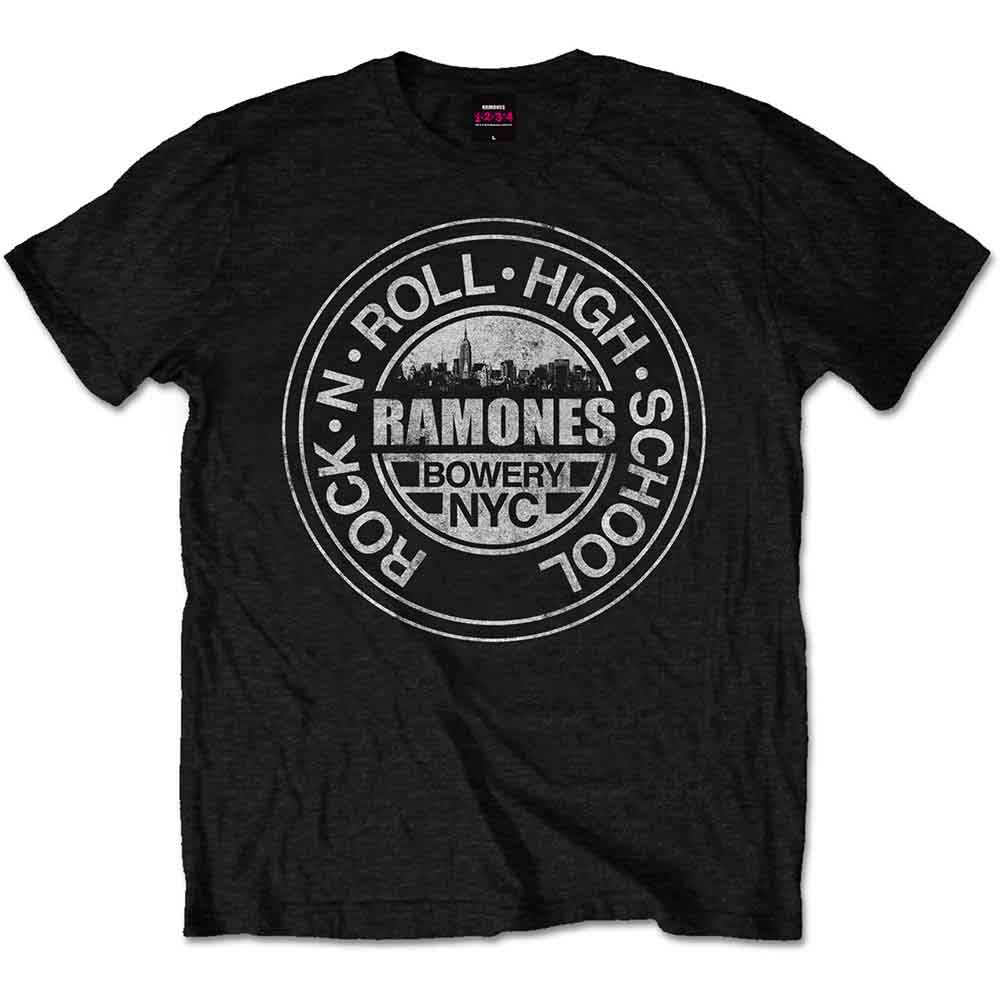 Ramones | Rock 'n Roll High School, Bowery, NYC - T-Shirt Black