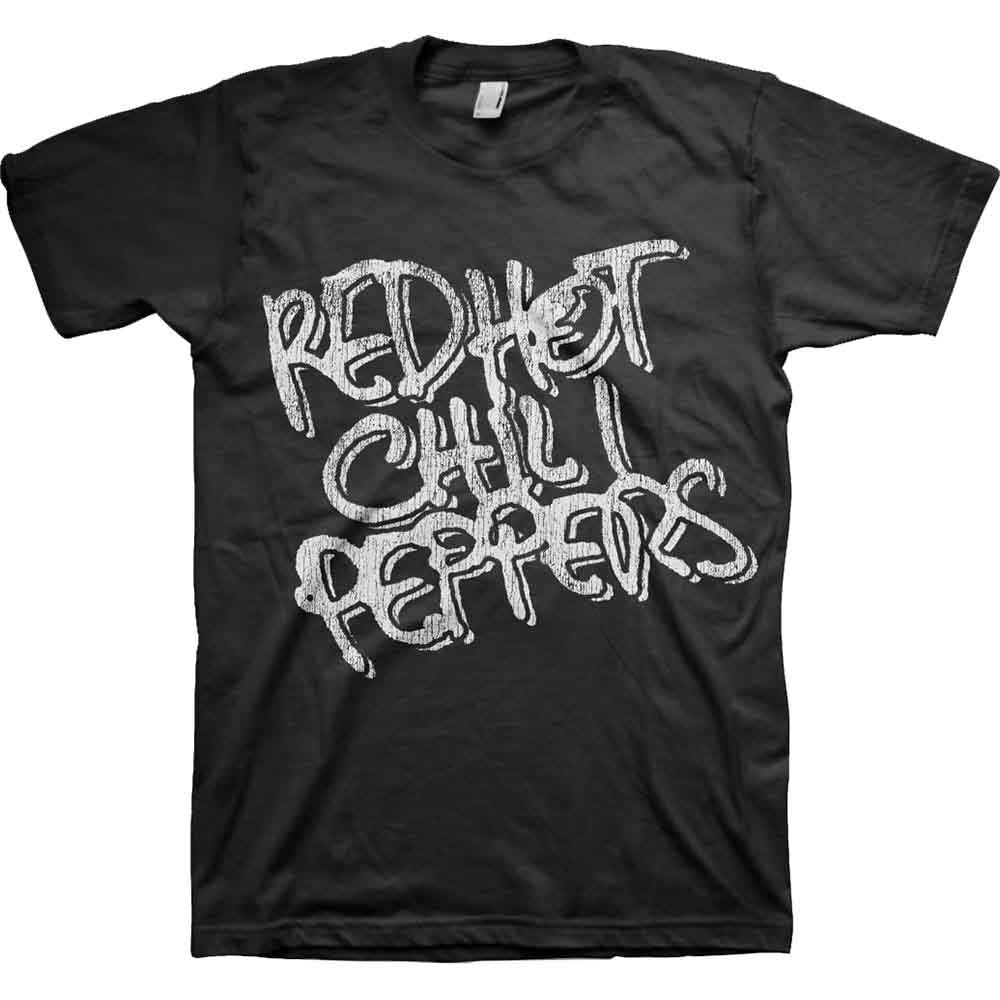 RED HOT CHILI PEPPERS | Black & White Logo - T-Shirt Black