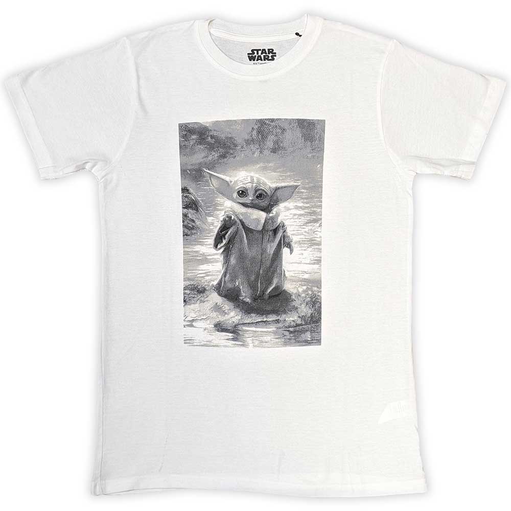 Star Wars | The Mandalorian Grogu B&W - T-Shirt White