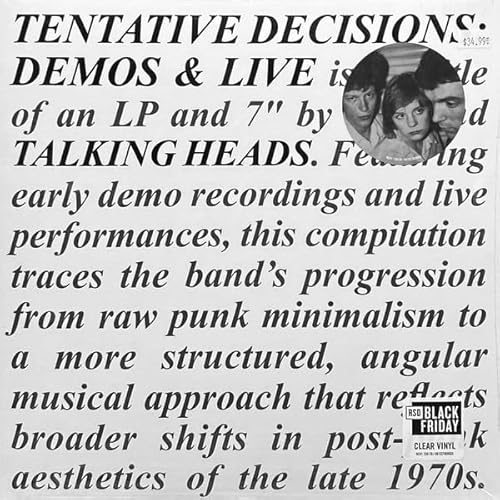 Talking Heads | Tentative Decisions: Demos & Live (RSD Exclusive, With Bonus 7", Clear Vinyl) - Vinyl