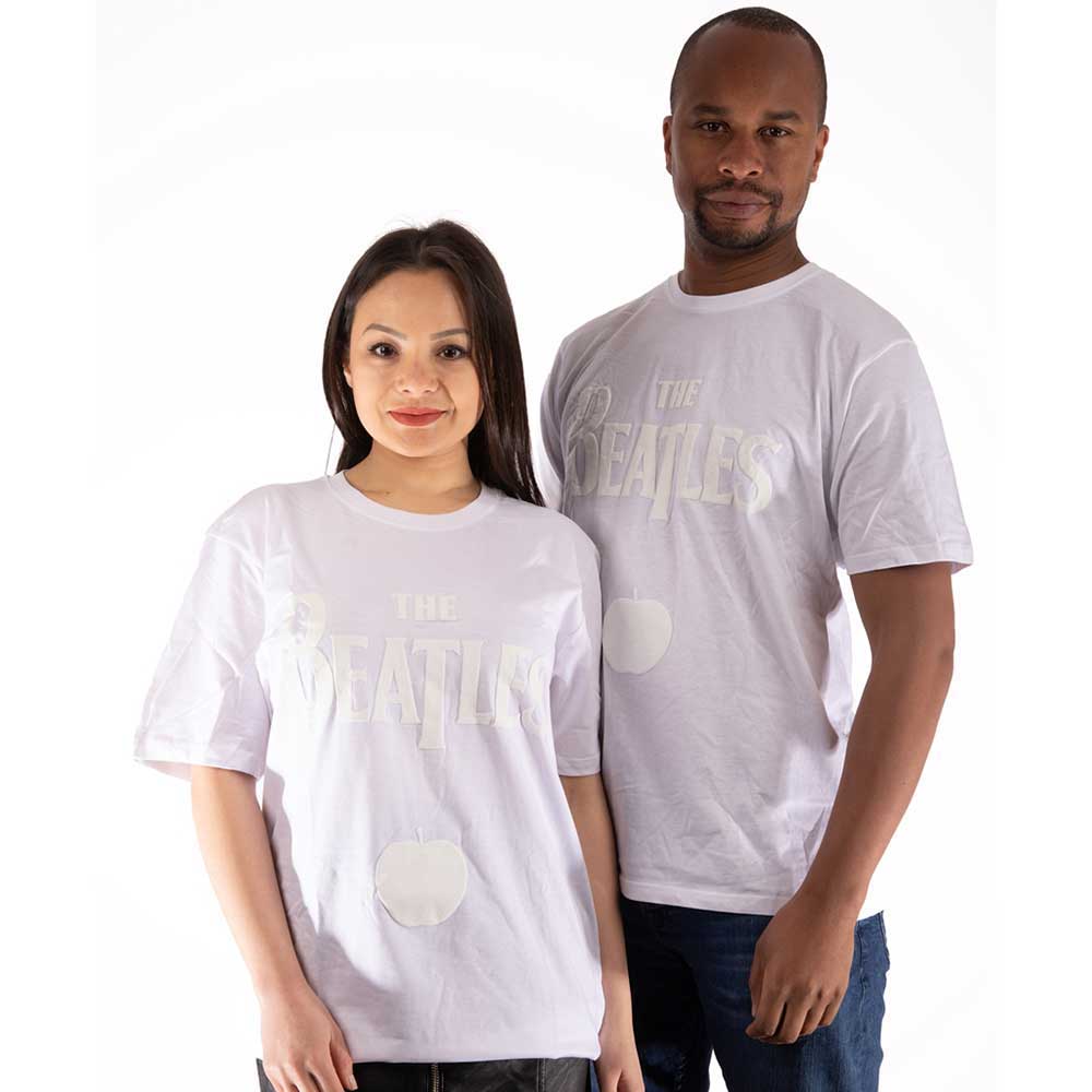 The Beatles | Drop T Logo & Apple White-on-White - White