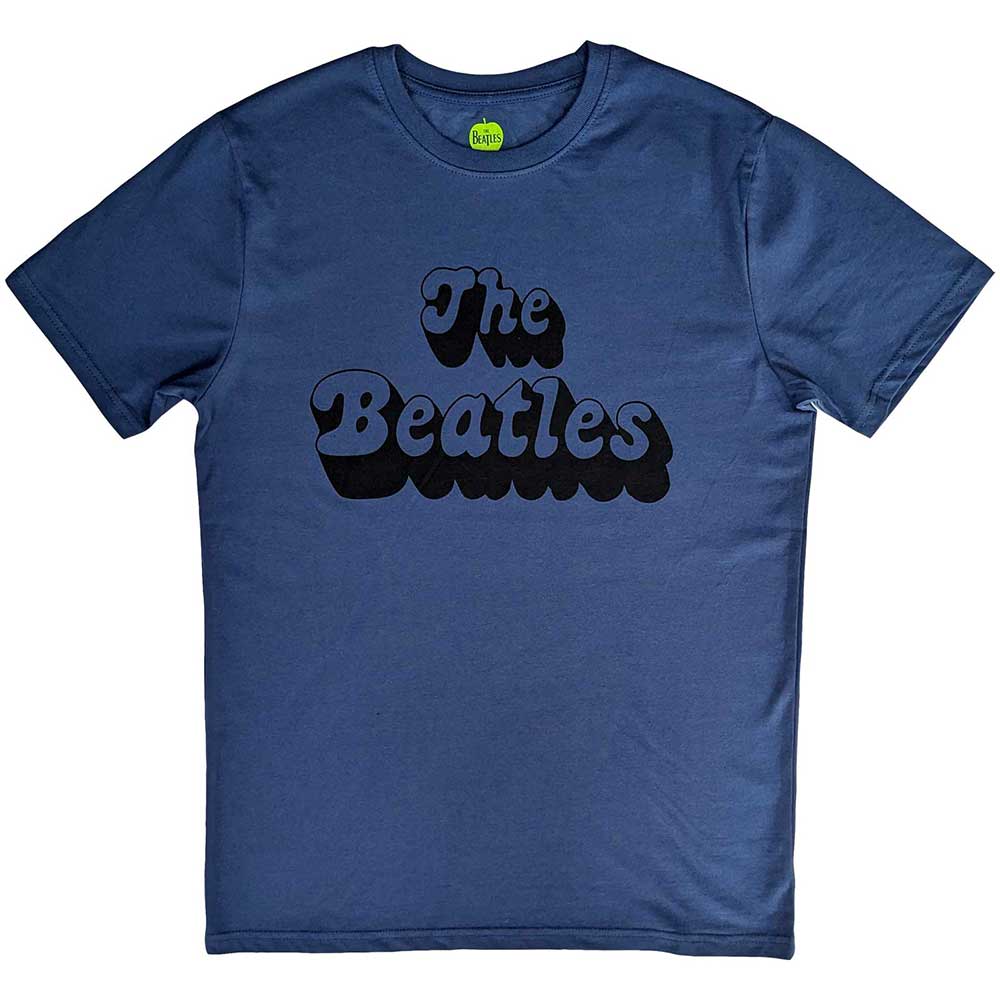 The Beatles | Text Logo Shadow - T-Shirt Blue