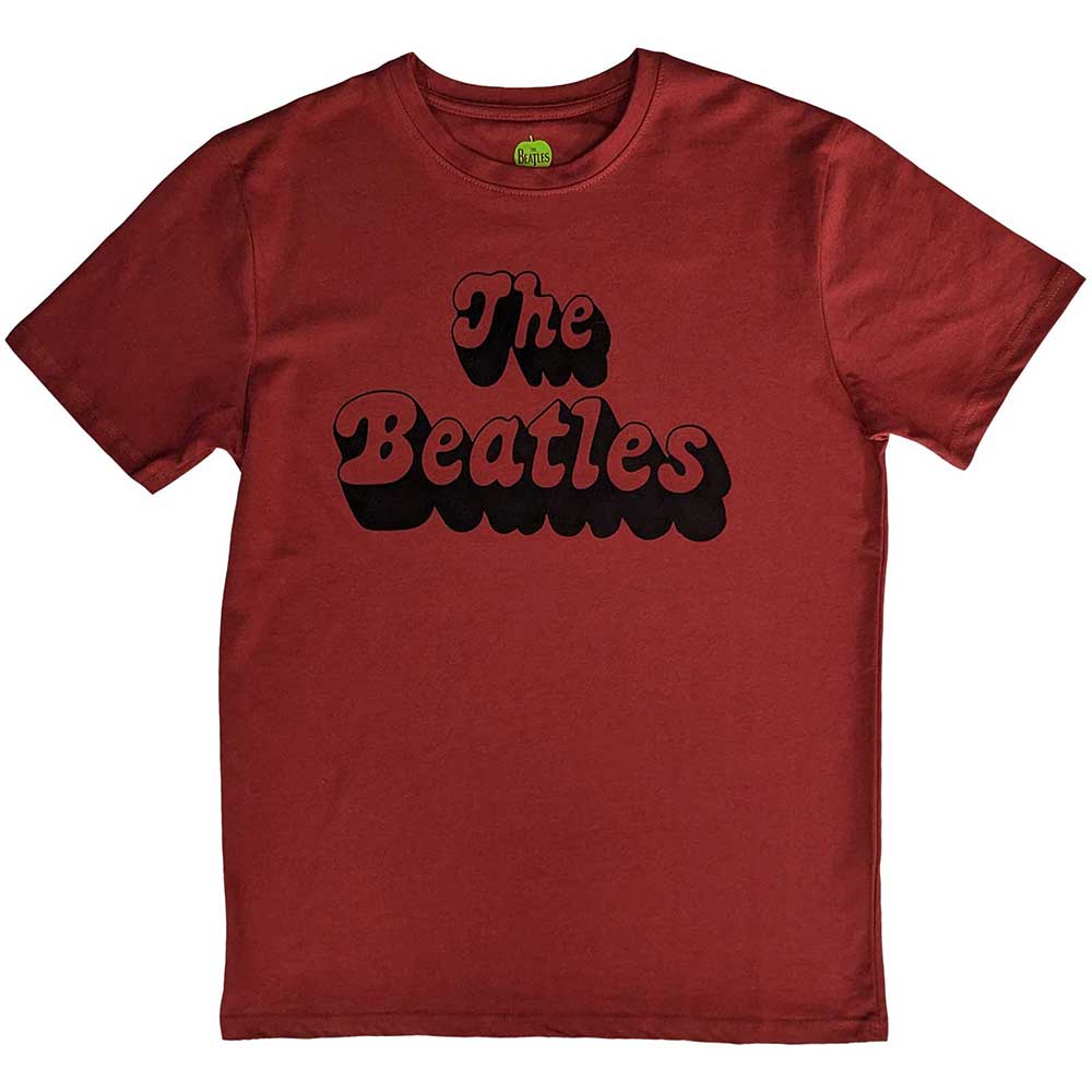 The Beatles | Text Logo Shadow - T-Shirt Red