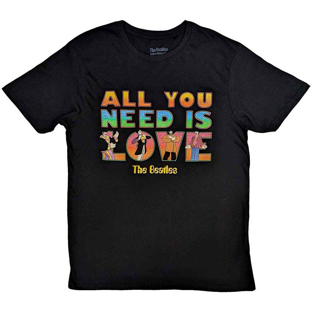 The Beatles | Yellow Submarine All You Need Is Love Stacked - T-Shirt Black