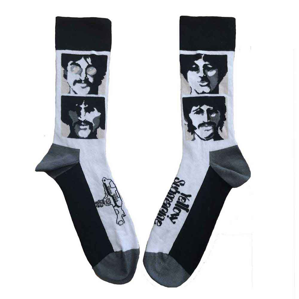 The Beatles | Yellow Submarine Sea of Science Faces Mono - Socks White