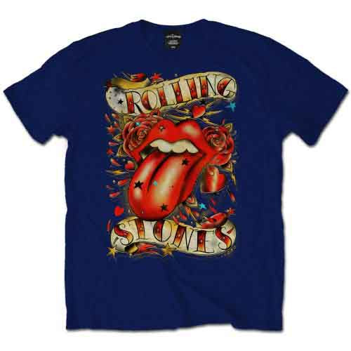 The Rolling Stones | Tongue & Stars - T-Shirt Blue