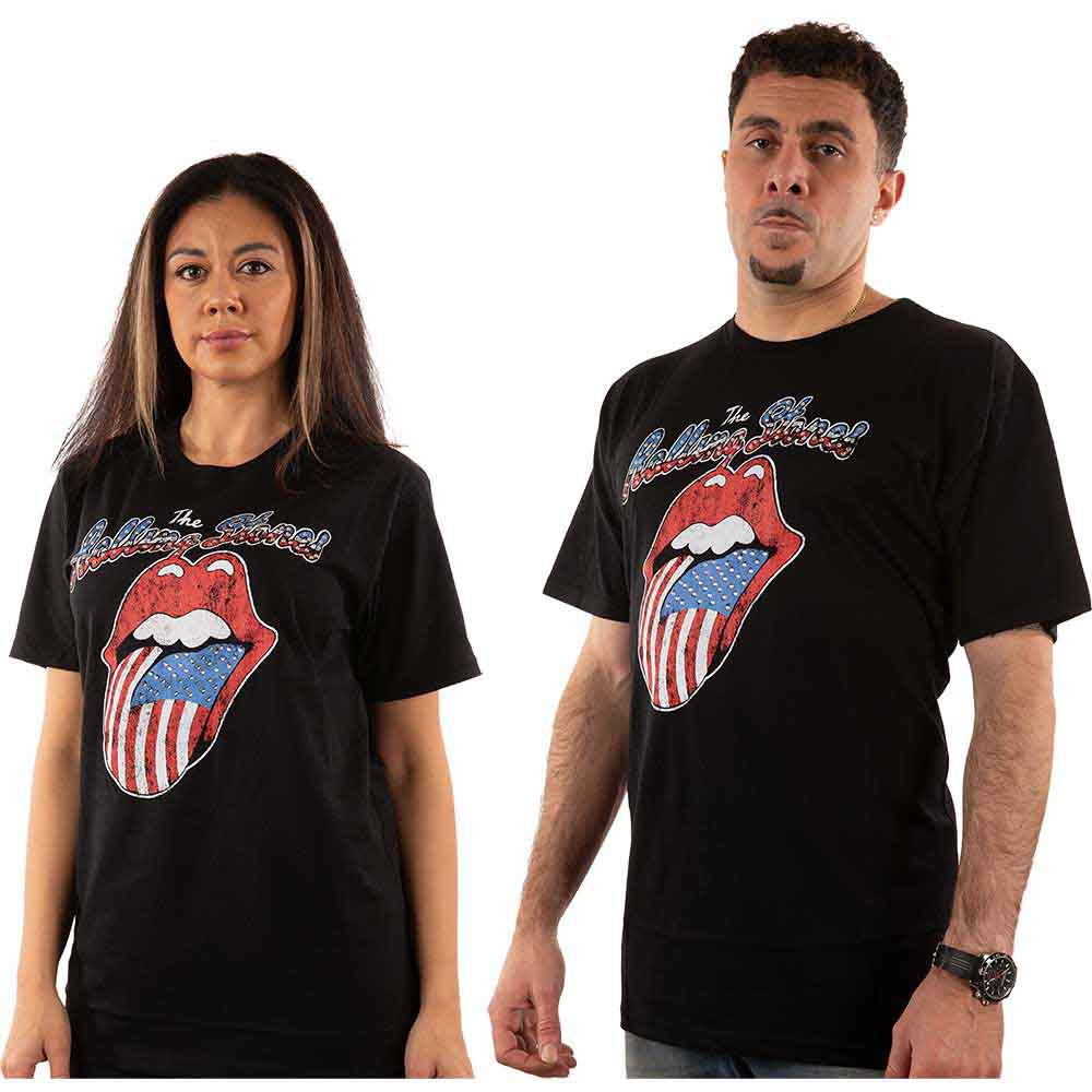 The Rolling Stones | USA Tongue - T-Shirt Black