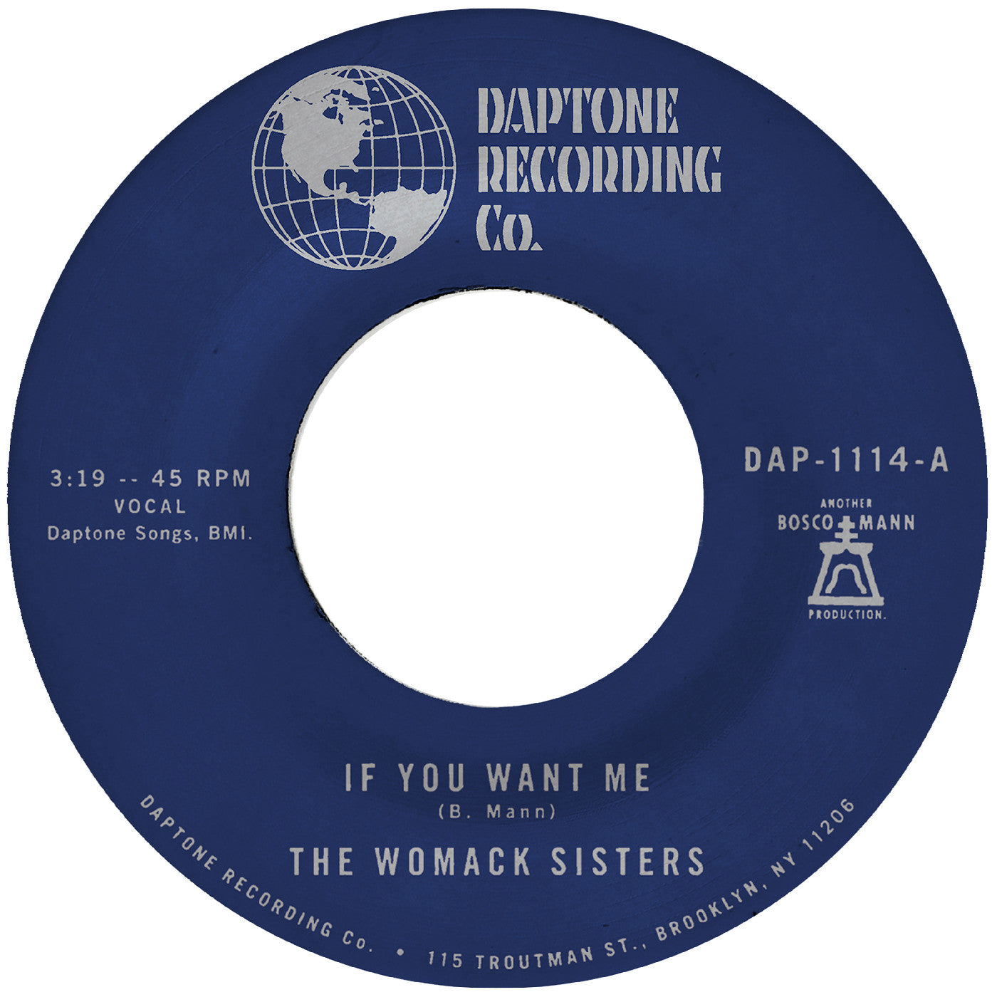 The Womack Sisters | If You Want Me B/W I Just Don'T Want You (To Say Goodbye) - Vinyl