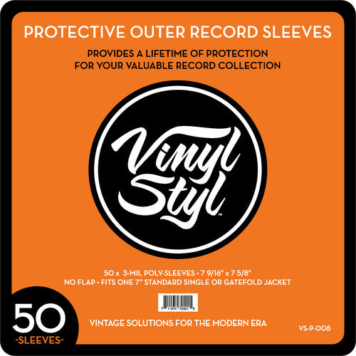 Vinyl Styl | 7 9/ 16" X 7 5/ 8" 3 Mil Protective Outer Record Sleeve 50CT - Vinyl Accessories