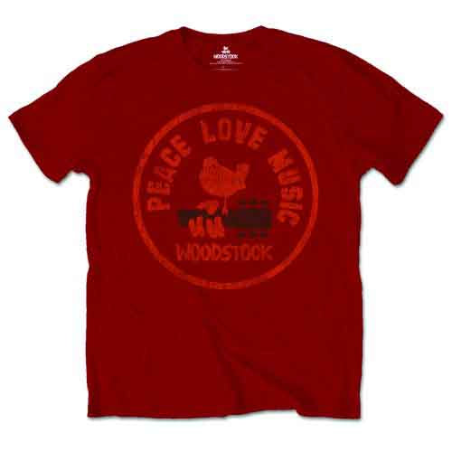 Woodstock | Love Peace Music - T-Shirt Red