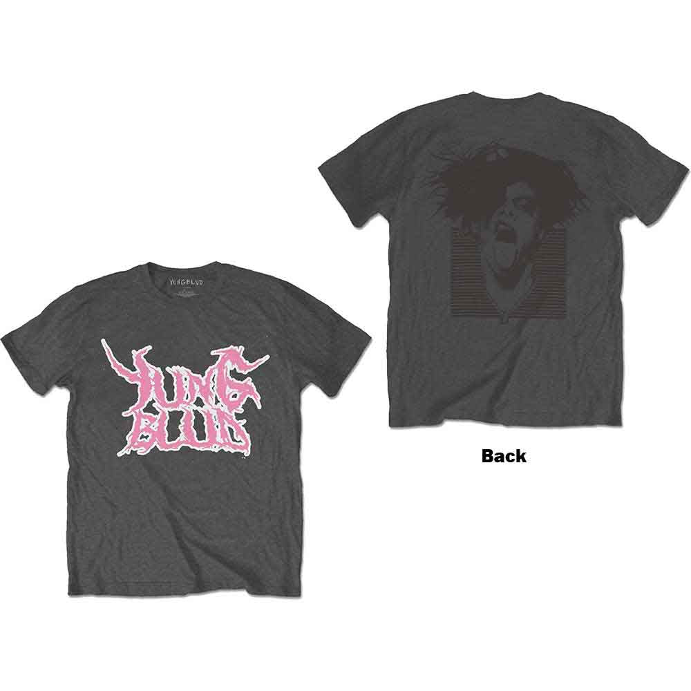 YUNGBLUD | DEADHAPPY Pink - T-Shirt Grey