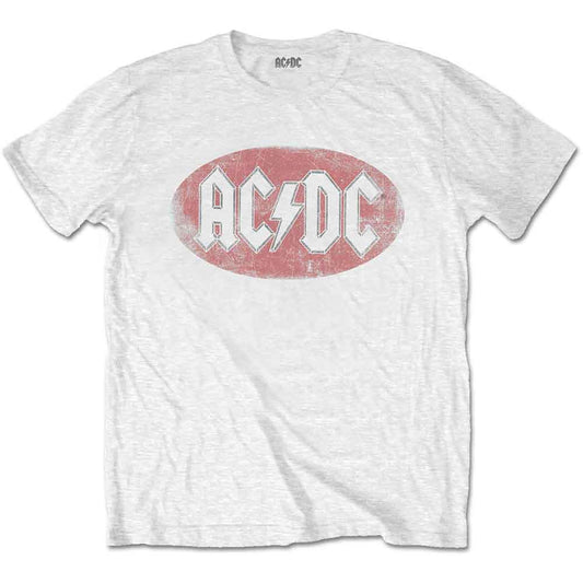 AC/DC | Oval Logo Vintage - T-Shirt White