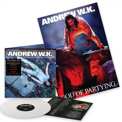 Andrew W.K. | God Is Partying (Parental Advisory Explicit Lyrics, Colored Vinyl, White, Poster) - Vinyl
