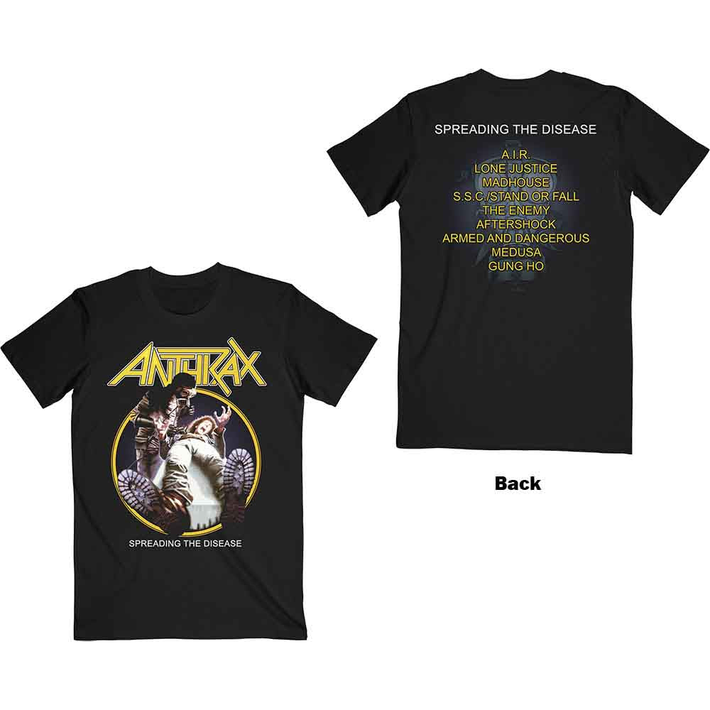 Anthrax | Spreading The Disease Track list - T-Shirt Black