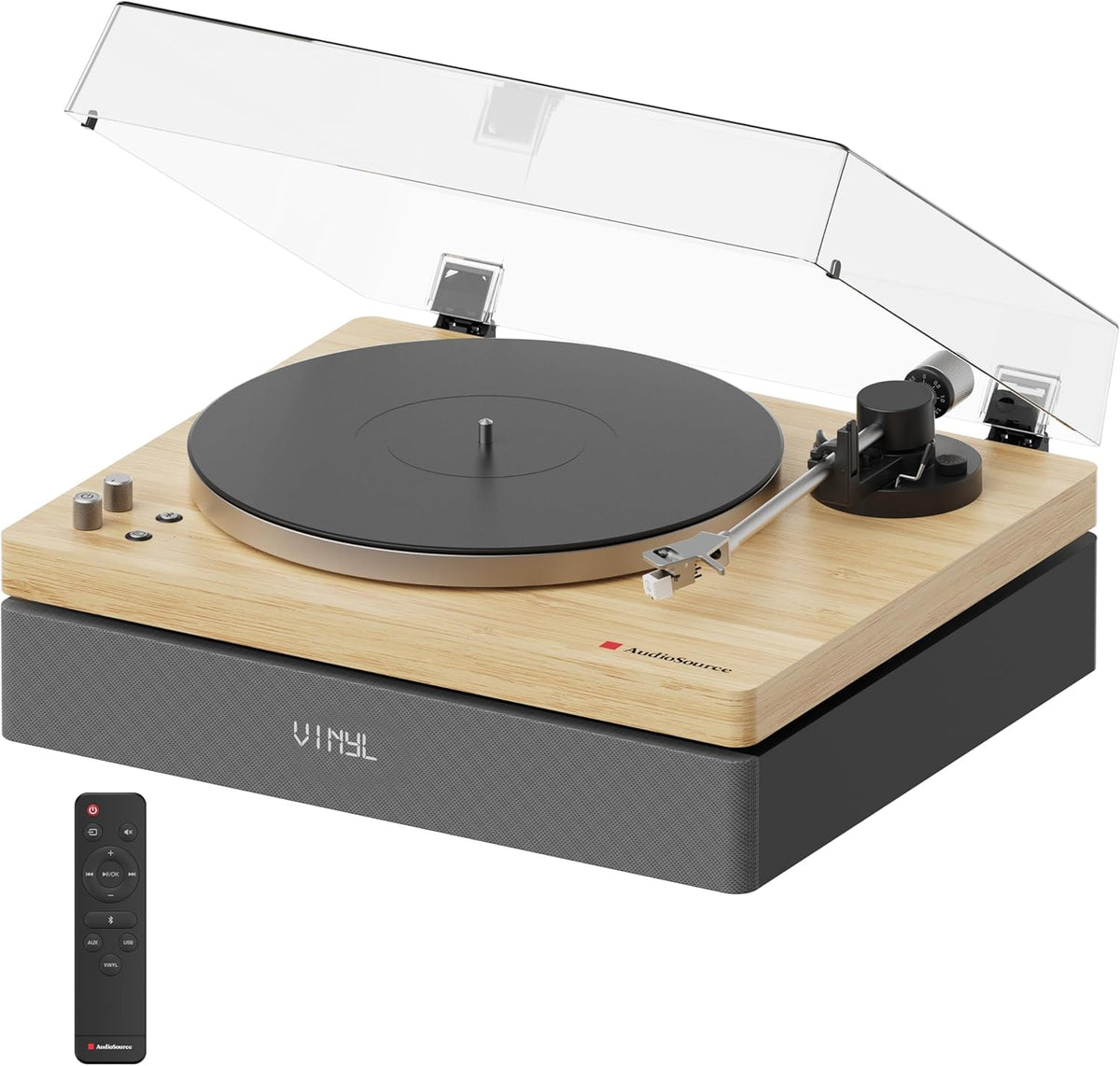 Audiosource | AudioSource Record Player, All-in-one Turntable with 2.1 Channel Built-in Speaker - Turntables